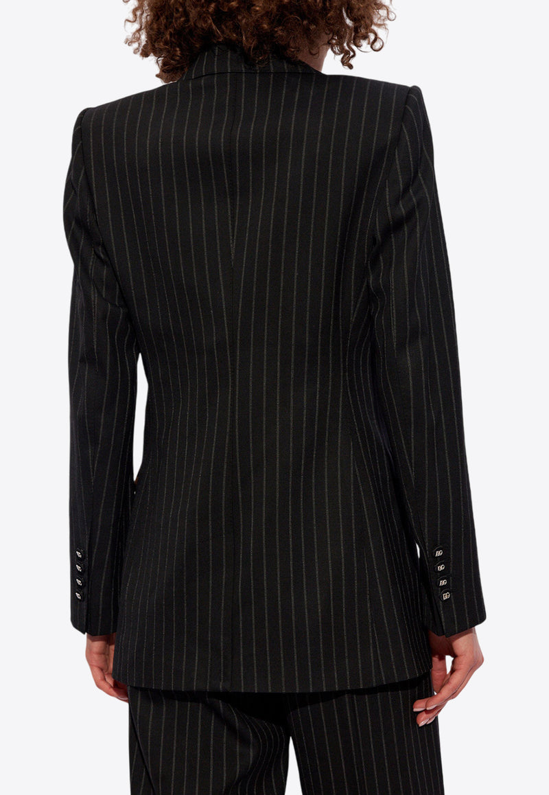 Dolce 
Gabbana Single-Breasted Pinstripe Wool Turlington Jacket F29QGT FRBDB-S8051