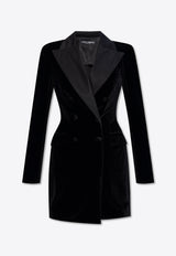 Dolce 
Gabbana Double-Breasted Velvet Turlington Jacket F29XTT FUWD6-N0000