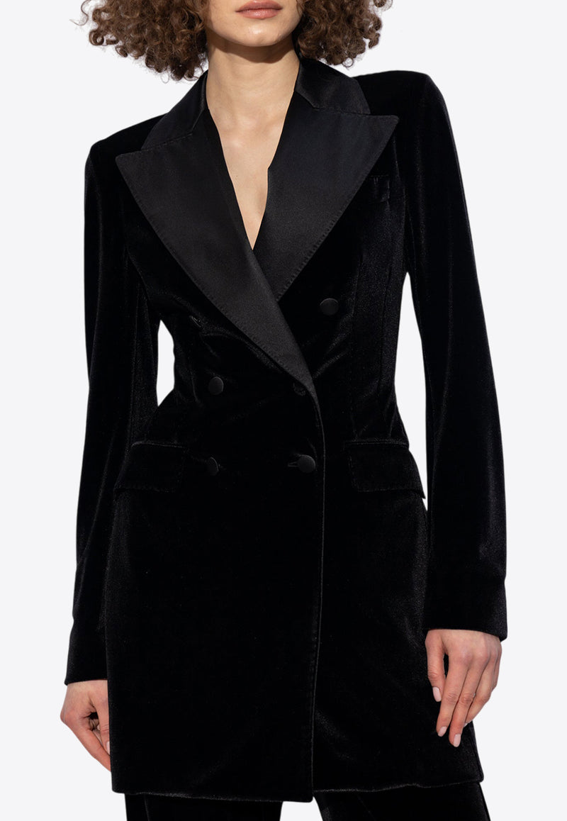 Dolce 
Gabbana Double-Breasted Velvet Turlington Jacket F29XTT FUWD6-N0000