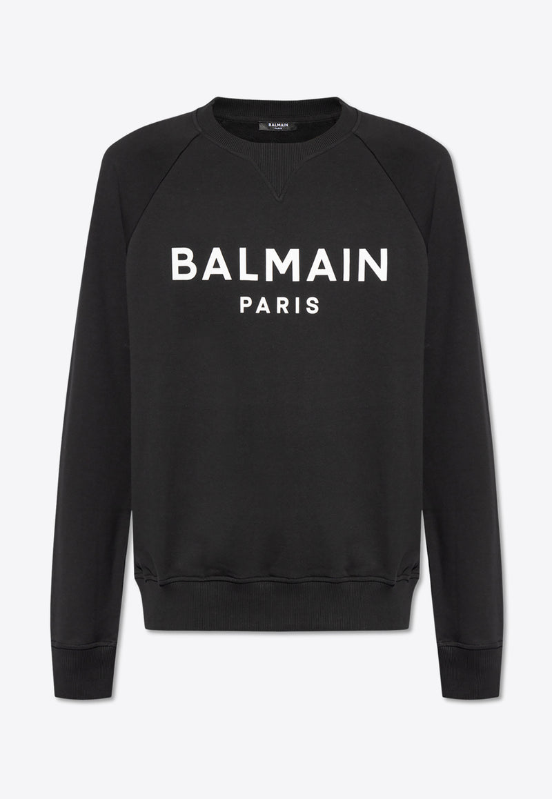 Balmain Logo-Printed Crewneck Sweatshirt DH1JQ005 BB65-EAB