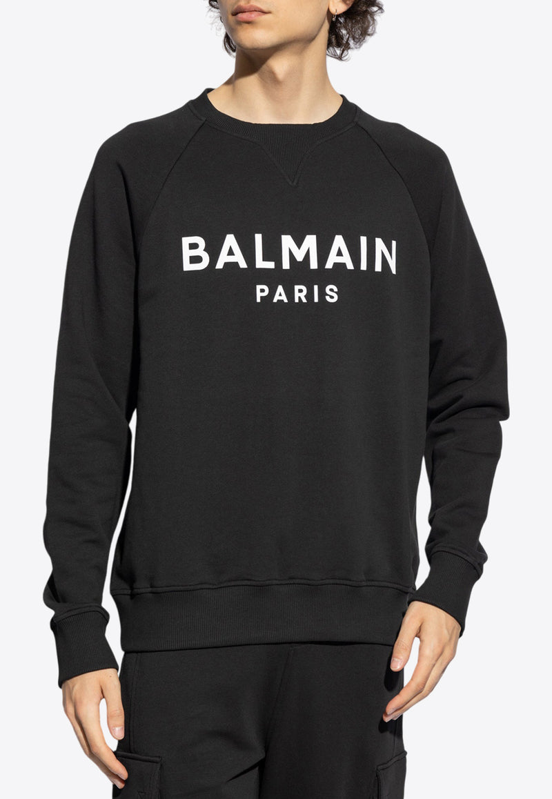 Balmain Logo-Printed Crewneck Sweatshirt DH1JQ005 BB65-EAB