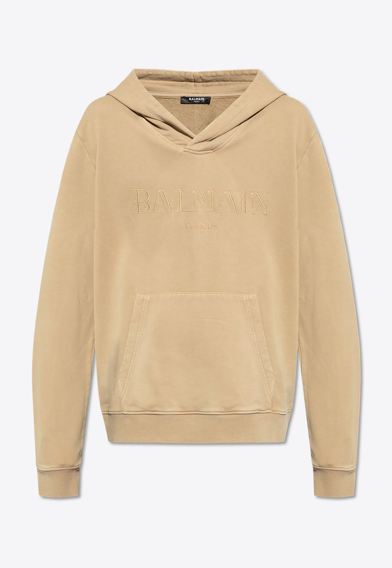 Balmain Logo-Printed Hooded Sweatshirt DH1JT216 BC72-WIQ