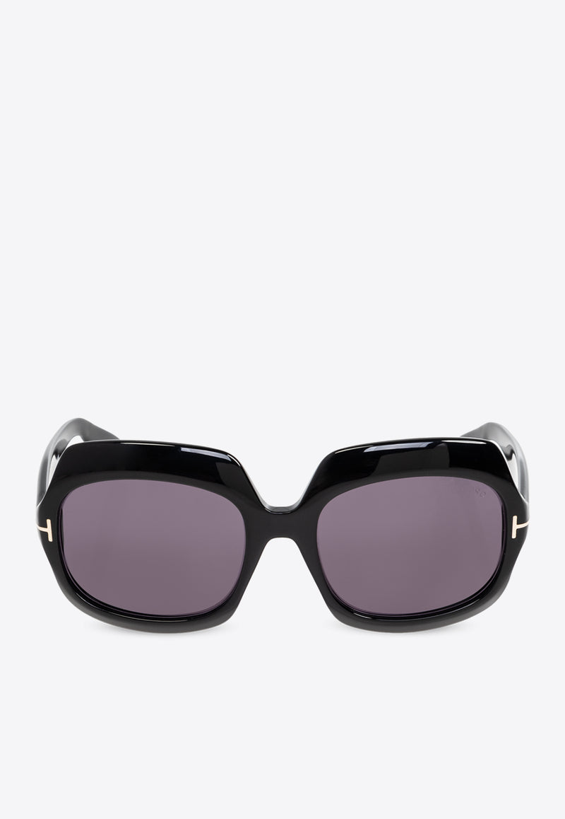 Tom Ford Over-Sized Round Sunglasses  Gray FT1155 0-6001A