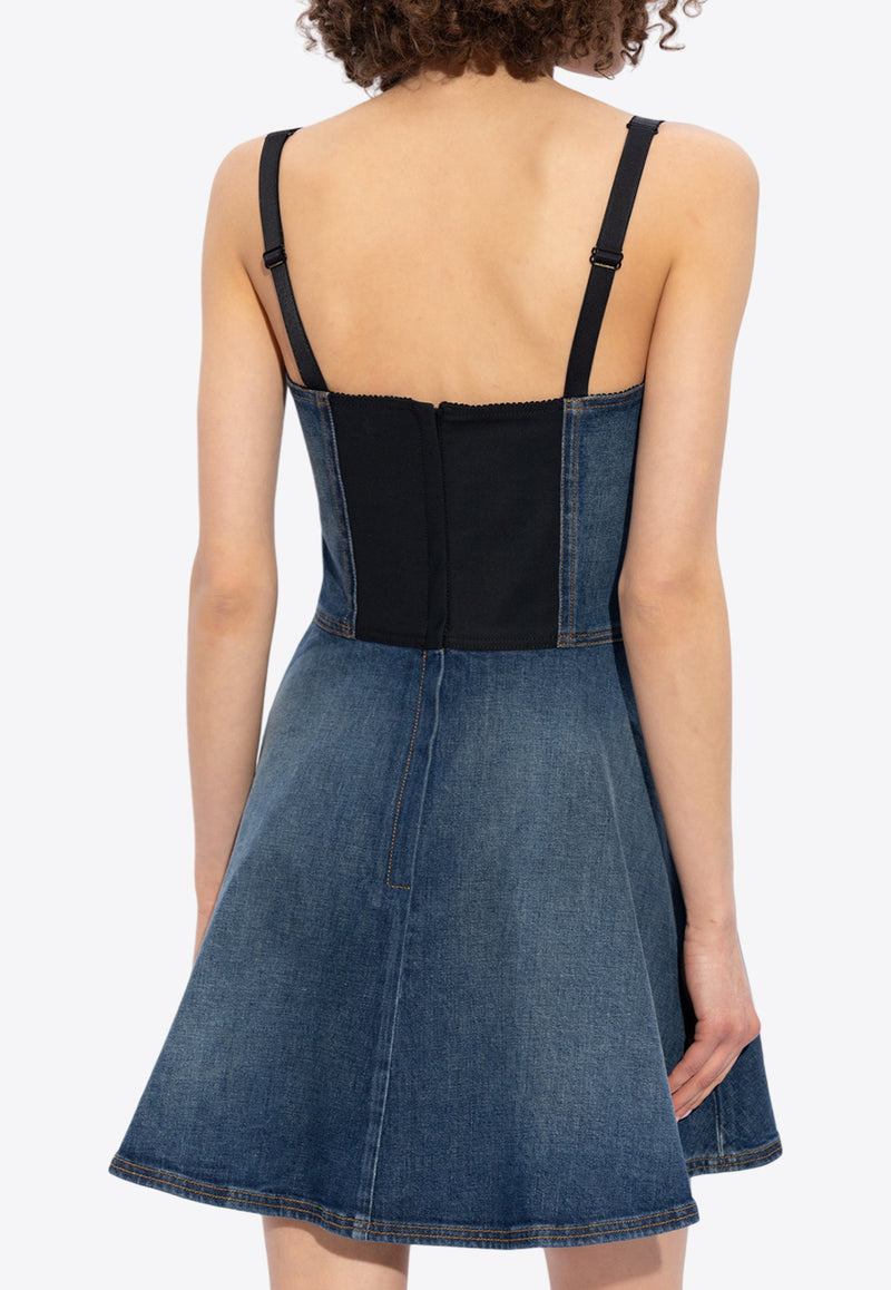 Denim Corset Mini Dress Dolce 
Gabbana F6GAMD G8KT2-S9001 Blue