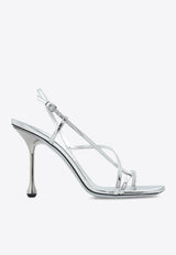 Jimmy Choo Etana 95 Leather Sandals ETANA 95 QUI-SILVER Silver