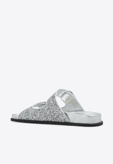 Jimmy Choo Fayence Glittered Slides FAYENCE SANDAL PJM-SILVER SILVER Silver