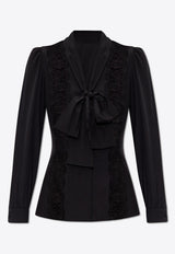 Silk Shirt With Lace Inlay Dolce 
Gabbana F5R31T FUABS-N0000 Black