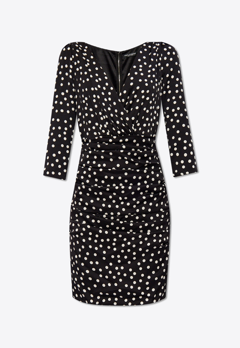 Micro Polka-Dot Print Mini Dress Dolce 
Gabbana F6GAGT FSA6K-HNBDW Black