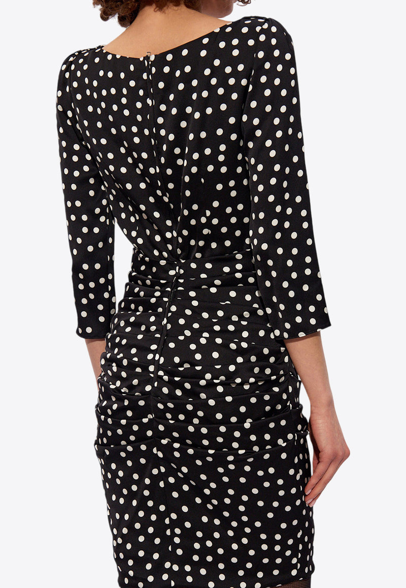 Micro Polka-Dot Print Mini Dress Dolce 
Gabbana F6GAGT FSA6K-HNBDW Black