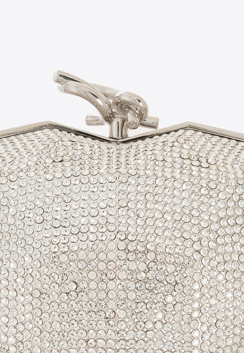 Jimmy Choo Faceted Heart Clutch Bag FACETED HEART CLUTCH LYA-SILVER Silver