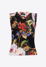 Silk Crewneck Floral Top Dolce 
Gabbana FXT02T JAHJZ-HN4YA Multicolor