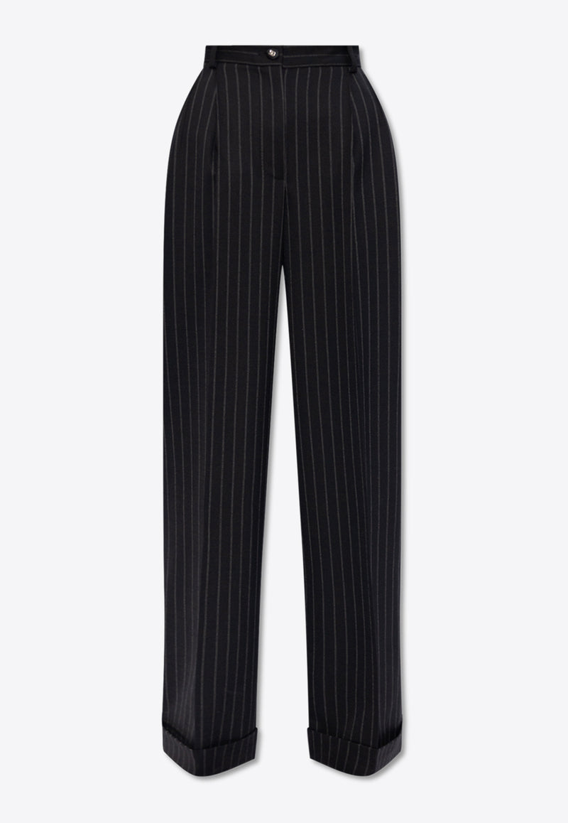 Flared Pinstripe Wool Tailored Pants Dolce 
Gabbana FTBMPT FRBDB-S8051 Black