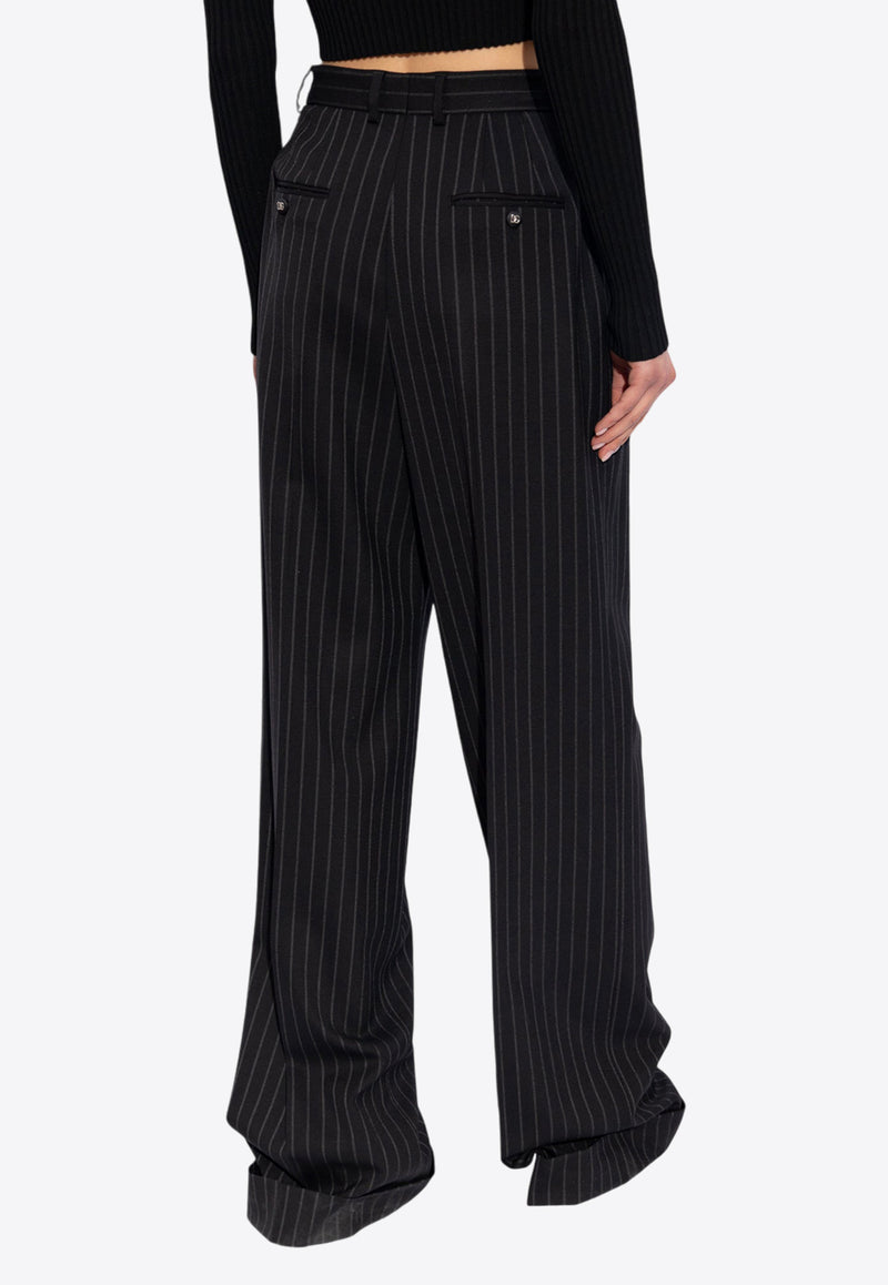 Flared Pinstripe Wool Tailored Pants Dolce 
Gabbana FTBMPT FRBDB-S8051 Black