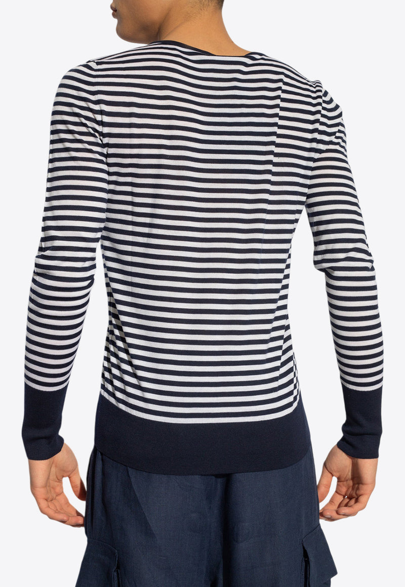 Boat-Neck Striped Wool Sweater Dolce 
Gabbana GXX14Z JCVQ9-W1002 Navy