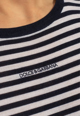 Boat-Neck Striped Wool Sweater Dolce 
Gabbana GXX14Z JCVQ9-W1002 Navy