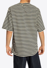 Embroidered-Logo Striped Crewneck T-Shirt Dolce 
Gabbana G8RG6T G7K3P-S9000 Navy