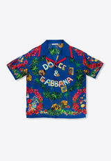 Dolce 
Gabbana Kids Graphic-Printed Silk Shirt L43S86 G7L5W-HT4ZA