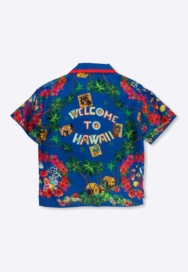 Dolce 
Gabbana Kids Graphic-Printed Silk Shirt L43S86 G7L5W-HT4ZA