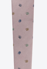 Etro Embroidered-Pegaso Silk Tie  MASA0001 AQ035-S9875 Pink