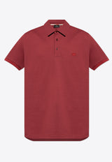 Etro Embroidered-Pegaso Polo T-shirt MRMD0006 AC268-R5232 Burgundy