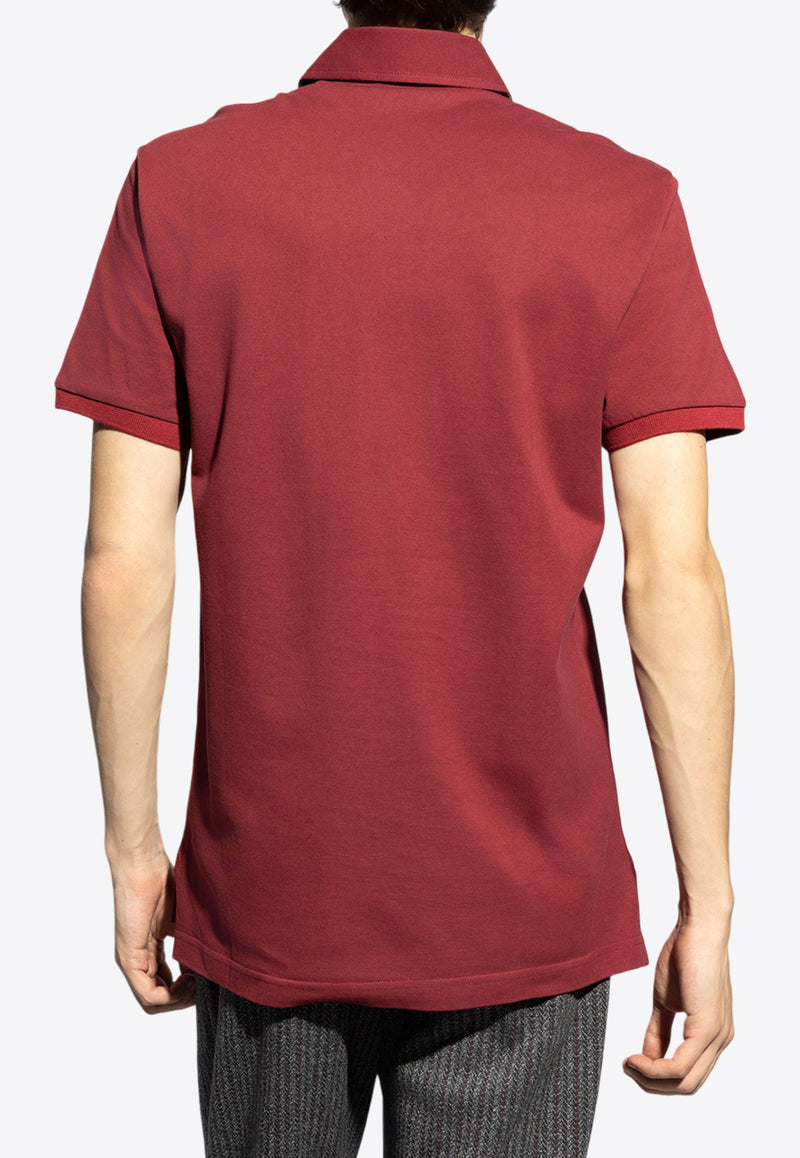 Etro Embroidered-Pegaso Polo T-shirt MRMD0006 AC268-R5232 Burgundy