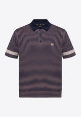 Etro Striped Knitted Polo T-shirt MRKF0004 AC221-S8455 Navy