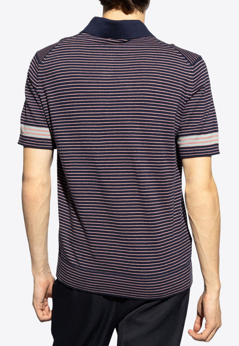 Etro Striped Knitted Polo T-shirt MRKF0004 AC221-S8455 Navy