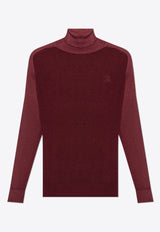 Etro Pegaso Wool Turtleneck Sweater MRKF0071 AL258-R0369 Burgundy