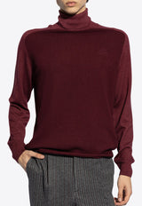 Etro Pegaso Wool Turtleneck Sweater MRKF0071 AL258-R0369 Burgundy