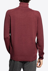 Etro Pegaso Wool Turtleneck Sweater MRKF0071 AL258-R0369 Burgundy