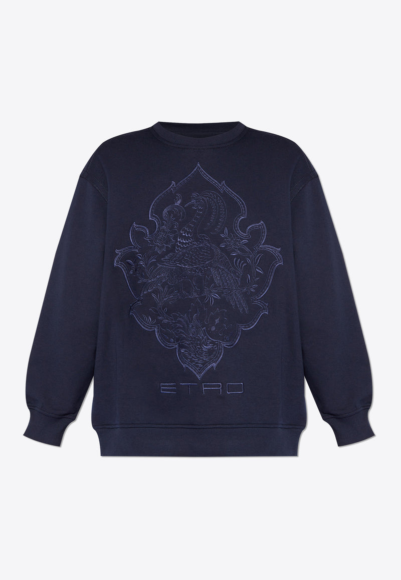 Etro Embroidered-Logo Crewneck Sweatshirt WRMB0002 AR255-S9000 Navy