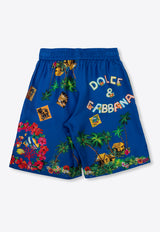 Boys Tropical-Print Bermuda Shorts  Dolce 
Gabbana Kids L43Q17 G7L5W-HT4ZA Multicolor