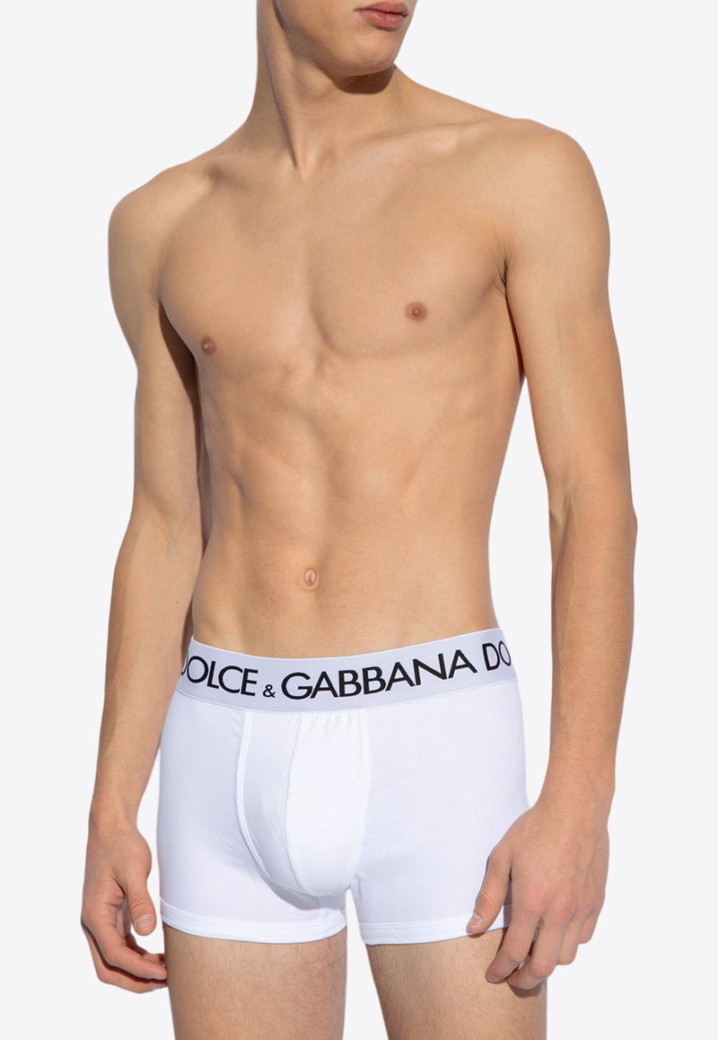 Logo-Inlay Elastic Boxers Dolce 
Gabbana M4B97J ONN97-W0800 White