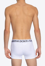 Logo-Inlay Elastic Boxers Dolce 
Gabbana M4B97J ONN97-W0800 White