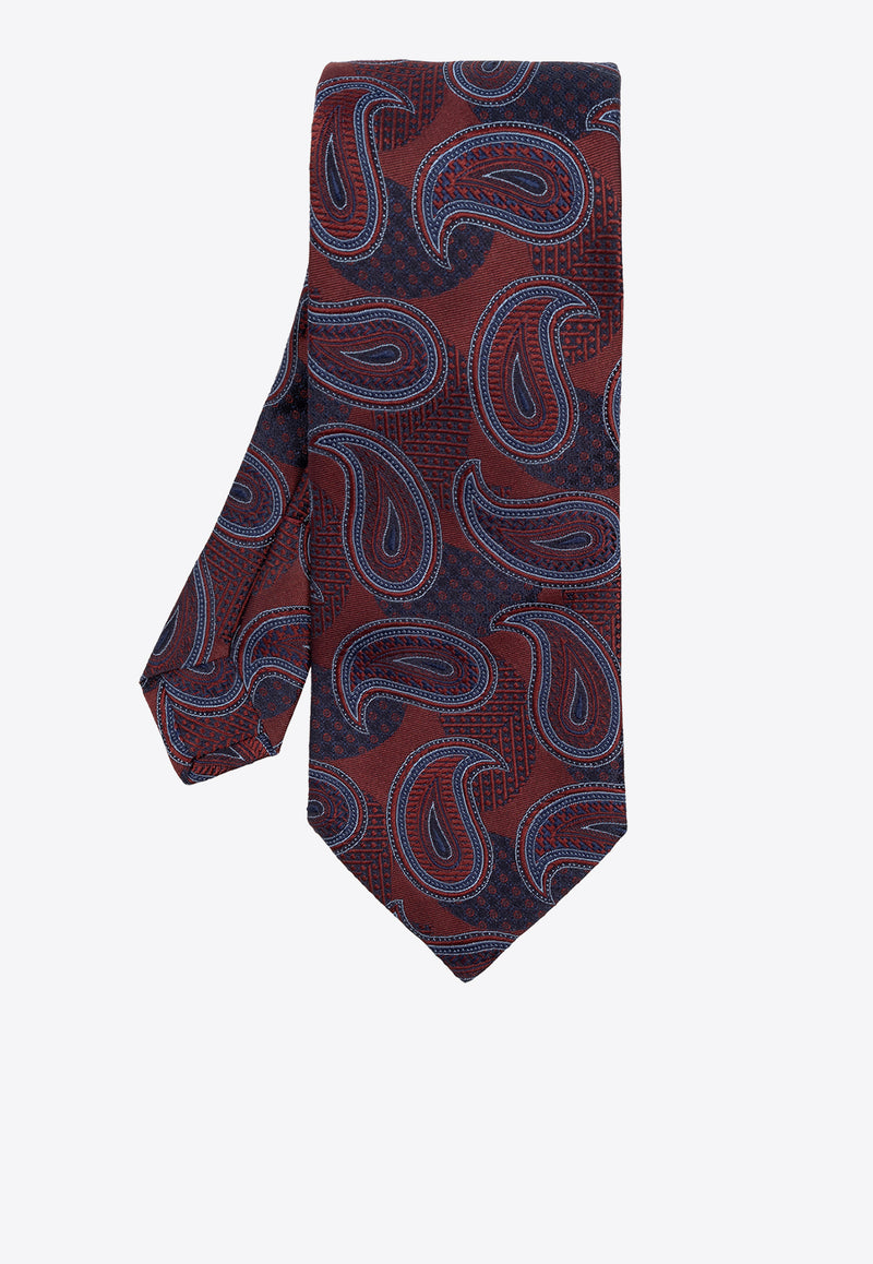 Etro Paisley-Jacquard Silk Tie  MASA0001 AQ005-S9865 Burgundy