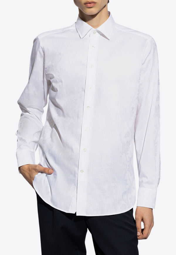 Etro Paisley-Jacquard Long-Sleeved Shirt MRIB0001 99TJ536-W0800 White