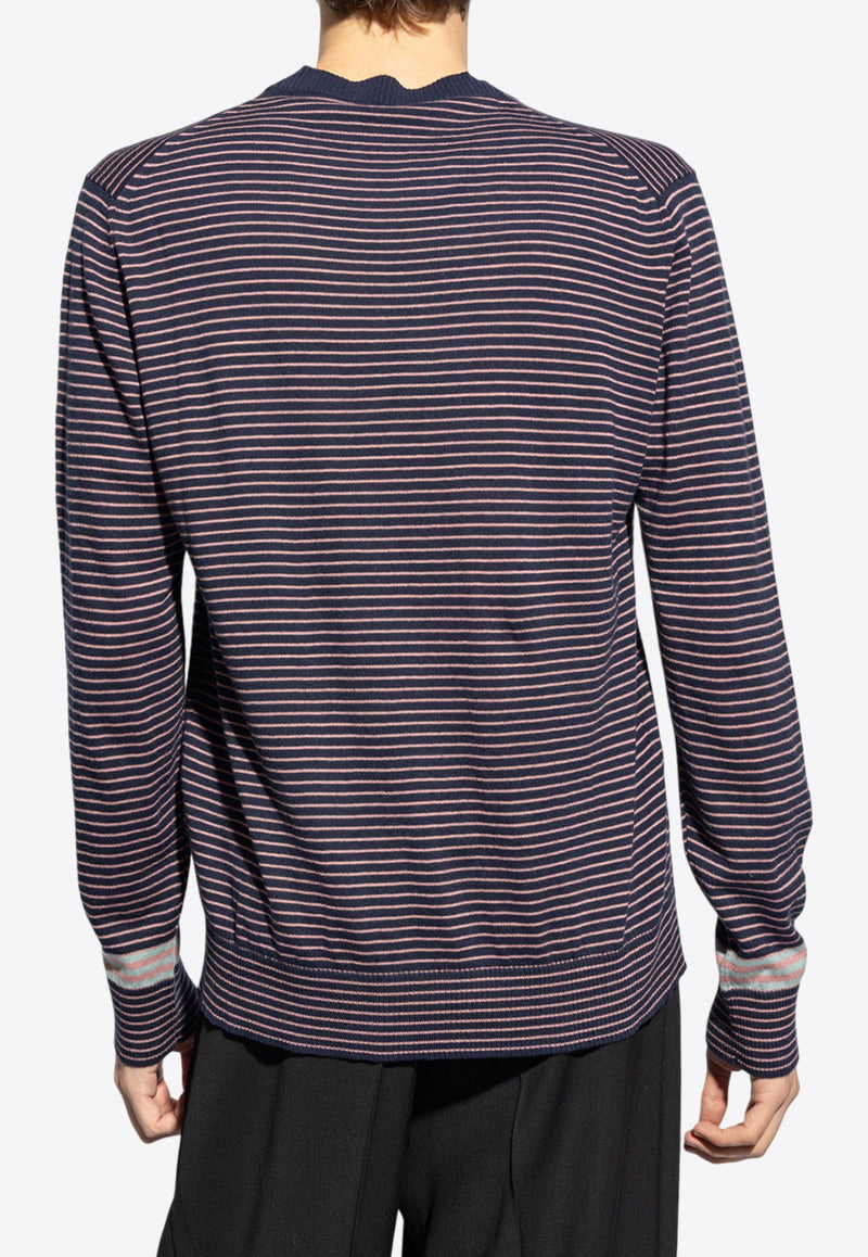 Etro Fine-Knit Striped Pattern Sweater MRKF0003 AC221-S8455 Navy