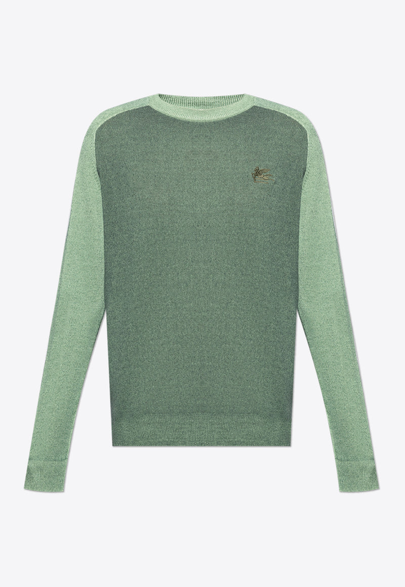 Etro Embroidered-Pegaso Wool Sweater MRKF0069 AL258-V9517 Green