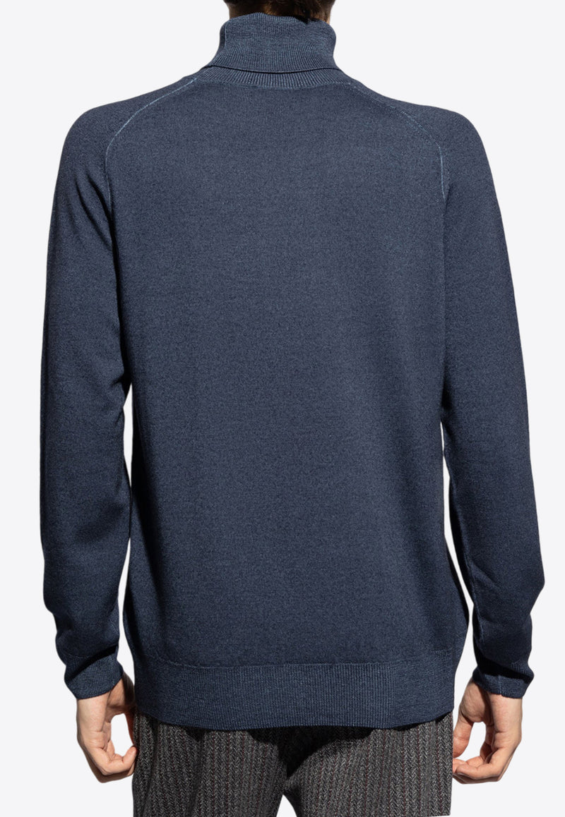 Etro Pegaso Wool Turtleneck Sweater MRKF0071 AL258-B0665 Navy