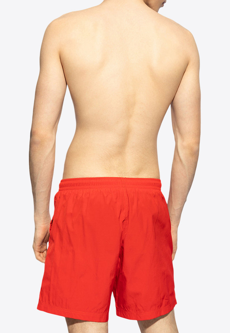 Logo-Print Swim Shorts  Alexander McQueen KĄPIELOWE 794609 4419Q-6400 Red