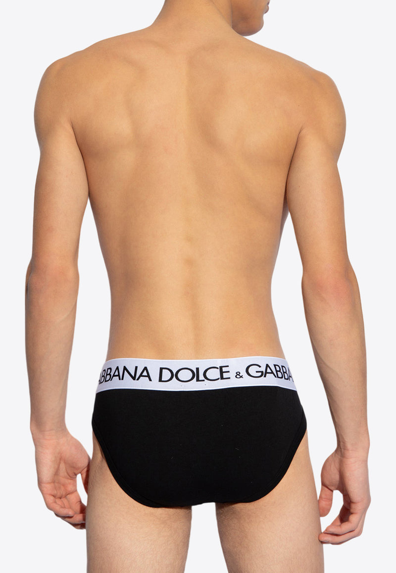 Mid-Rise Branded Briefs Dolce 
Gabbana M3D03J ONN97-N0000 Black