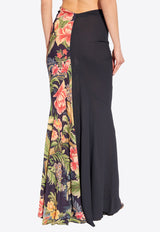 Etro Floral Print Ruched Maxi Skirt  Multicolor WRFA0064 99SADB8-X0883