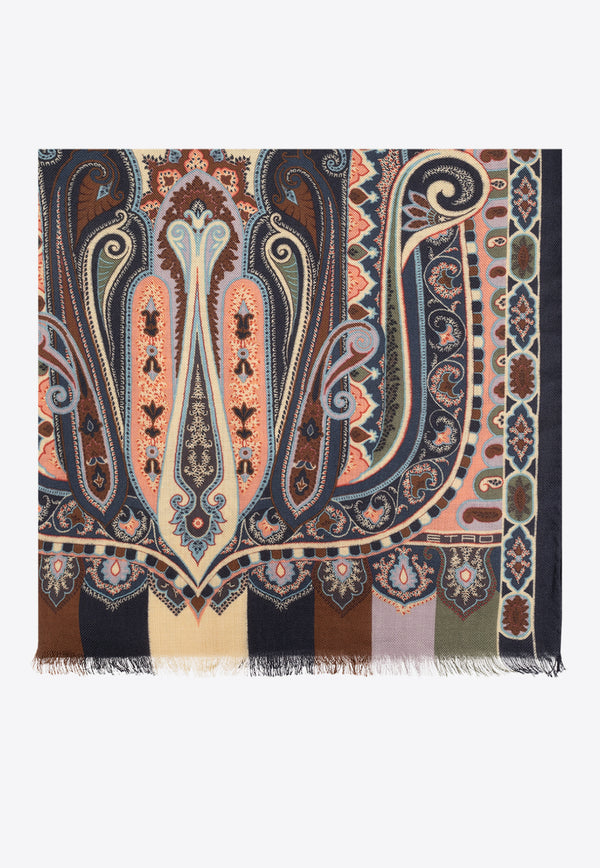 Etro Paisley Print Cashmere-Blend Scarf Multicolor WATA0005 AV489-S9000