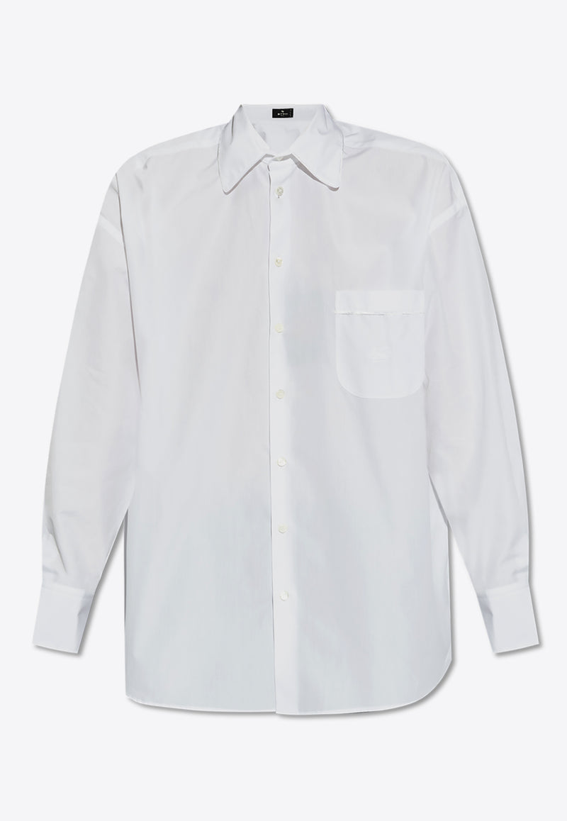 Etro Pegaso Embroidered Button-Up Shirt White WRIA0028 99TU5J0-W0800