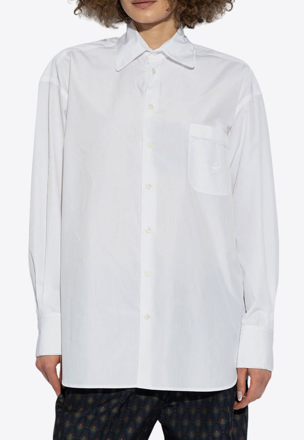 Etro Pegaso Embroidered Button-Up Shirt White WRIA0028 99TU5J0-W0800