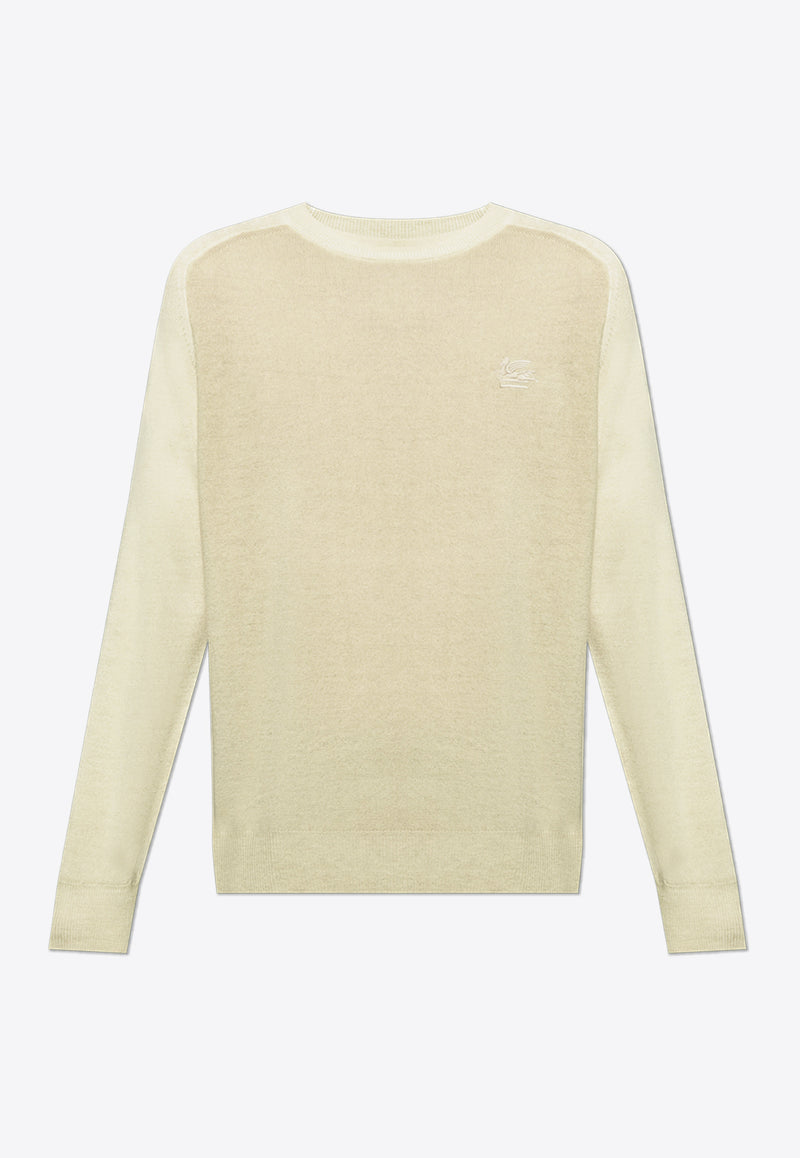 Etro Pegaso Embroidered Wool Sweater Beige MRKF0069 AL258-M0453