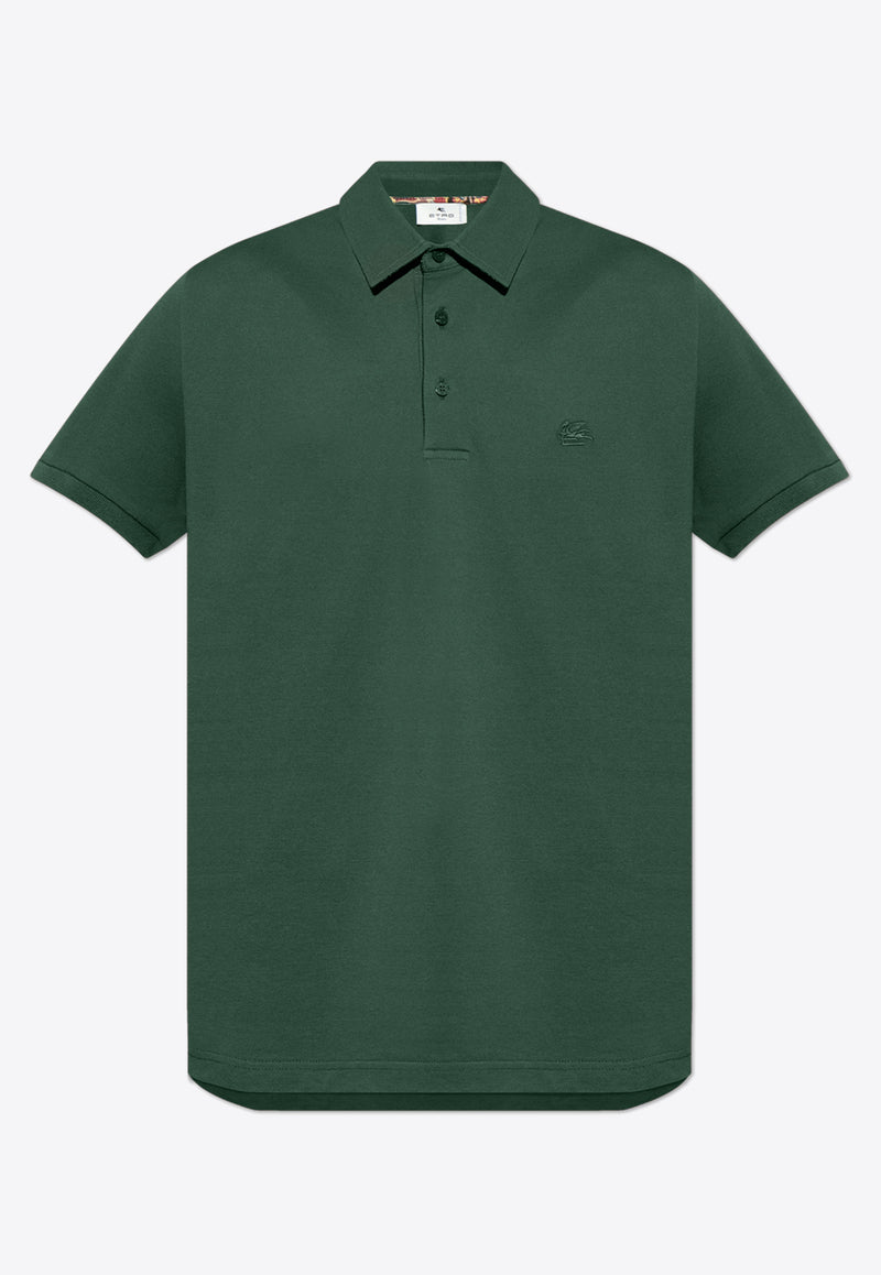 Etro Pegaso Embroidered Polo T-shirt Green MRMD0006 AC268-V0472