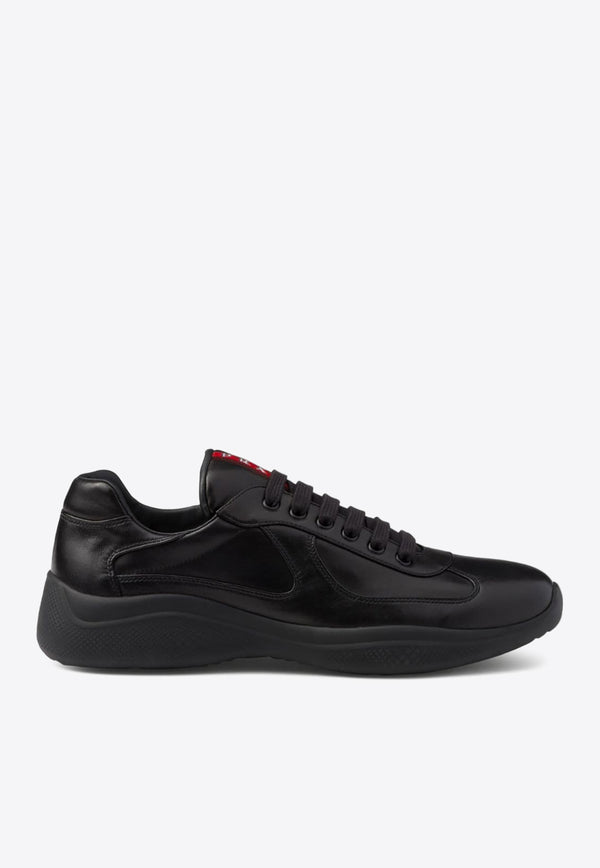 Prada America
s Cup Leather Sneakers  Black 4E3400038_F0002