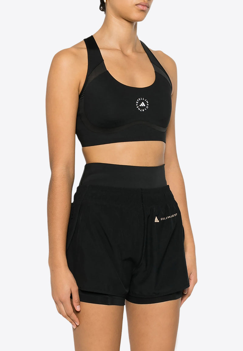 Adidas By Stella McCartney Racerback Logo Sports Bra Black IB5520_BLACK