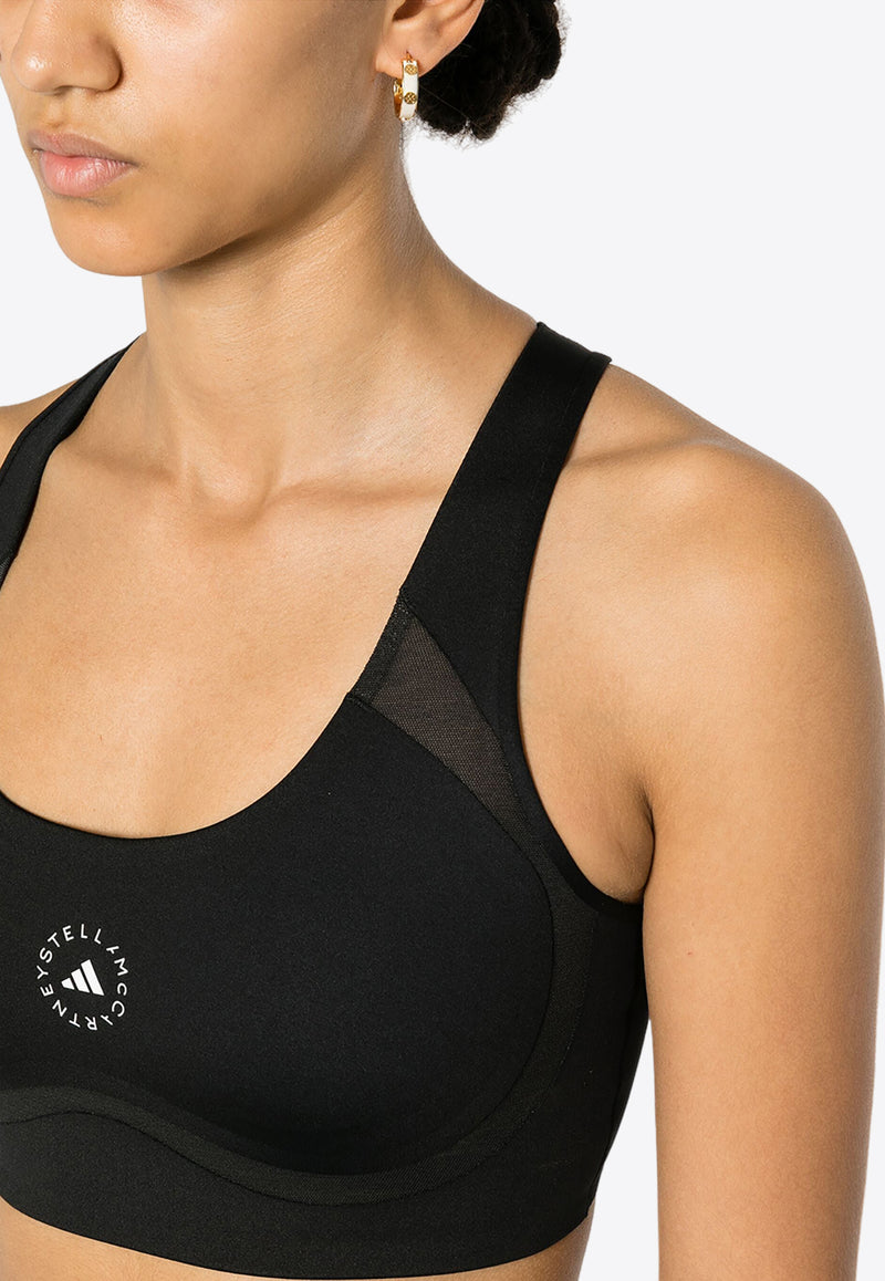 Adidas By Stella McCartney Racerback Logo Sports Bra Black IB5520_BLACK